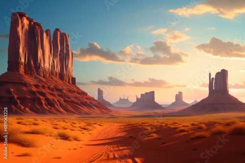 Famous place in the USA - Landscape of Monument Valley in Arizona © Veniamin Kraskov