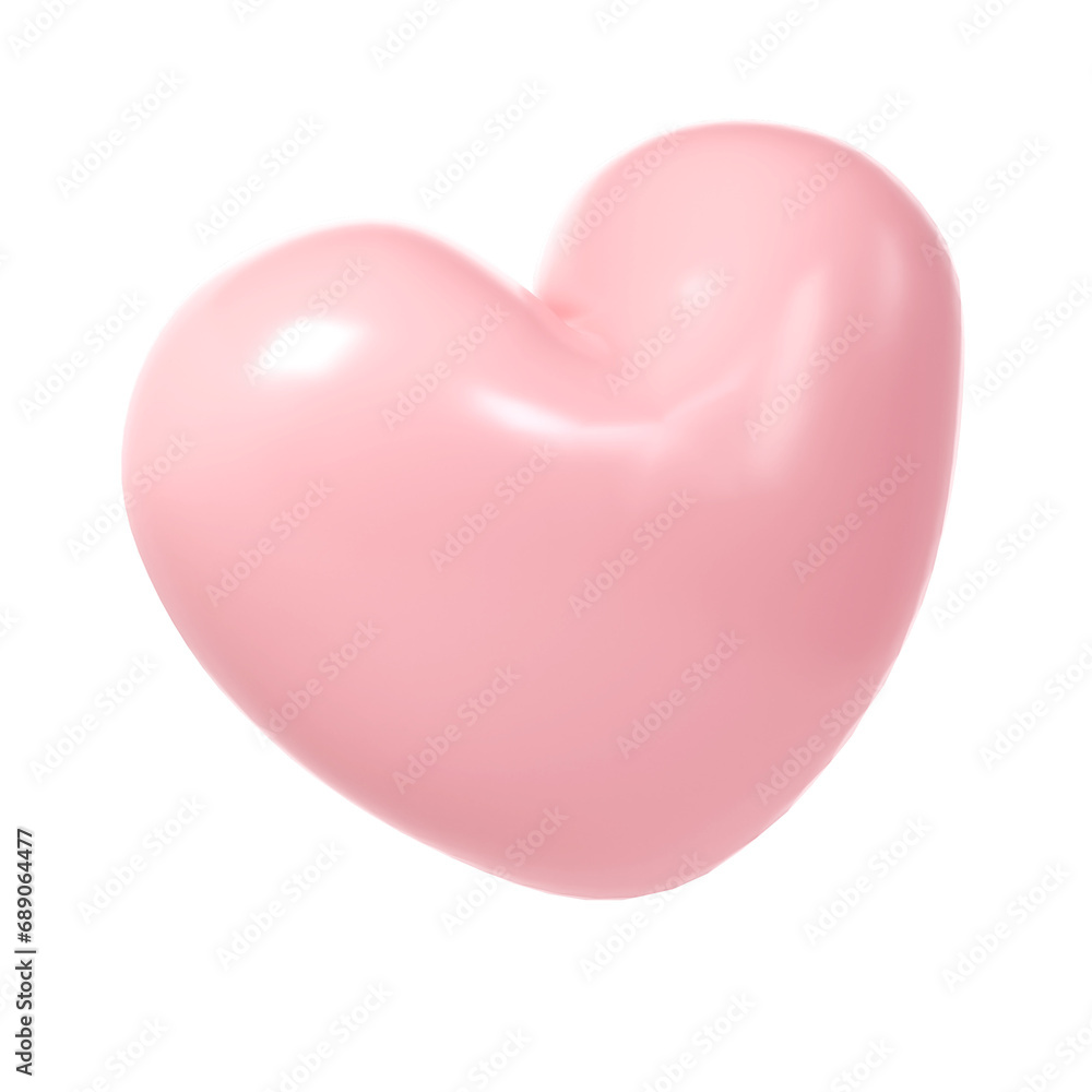 3d pink glossy love heart transparent. Suitable for Valentine day, Mother day, Women day, wedding, sticker, greeting card. February 14th