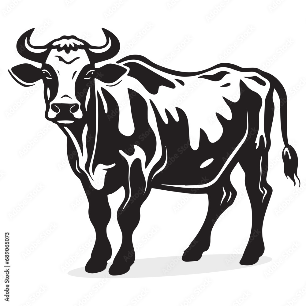 Cattle silhouettes and icons. Black flat color simple elegant white background Cattle animal vector and illustration. Cattle silhouettes and icons. Black flat color simple elegant white background Cattle animal vector and illustration.
