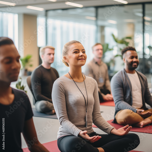 Yoga Workplace Class Meditation Business People