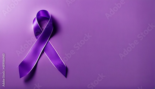 International Epilepsy Day. Purple ribbon on purple background. Alzheimer's disease, Pancreatic cancer, photo