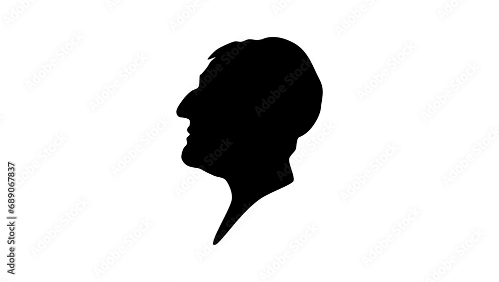 John Henry Newman, black isolated silhouette
