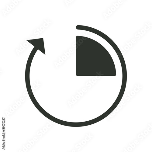 black timer icon sign vector design photo