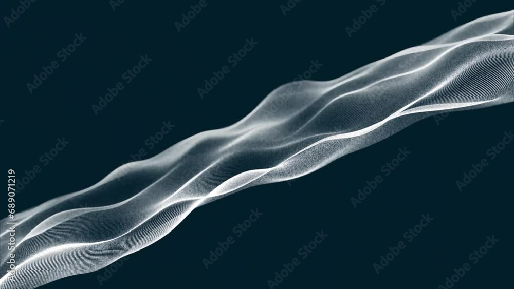 futuristic wave background with particles, slow motion glowing particles on black background, seamless 4k futuristic wave background with particles, slow motion glowing particles on black background, seamless 4k