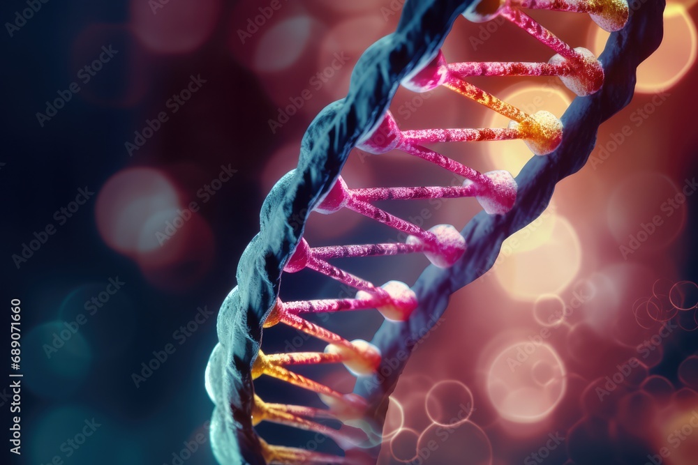 Dna Double Helix Unraveling, Symbolizing Longread Sequencing Stock