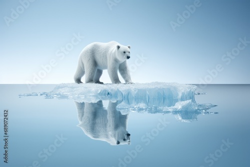 Melting Iceberg With Polar Bear Represents Climate Change.   oncept Artificial Intelligence In Medicine  Sustainable Fashion  Virtual Reality In Education  Renewable Energy Technologies