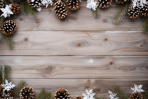 christmas decoration on wooden background