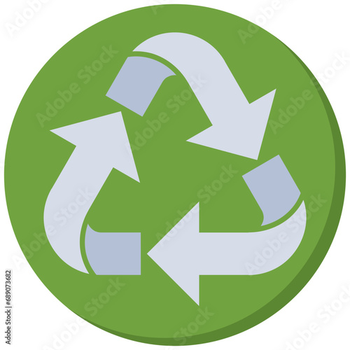 recycle symbol icon in flat design style