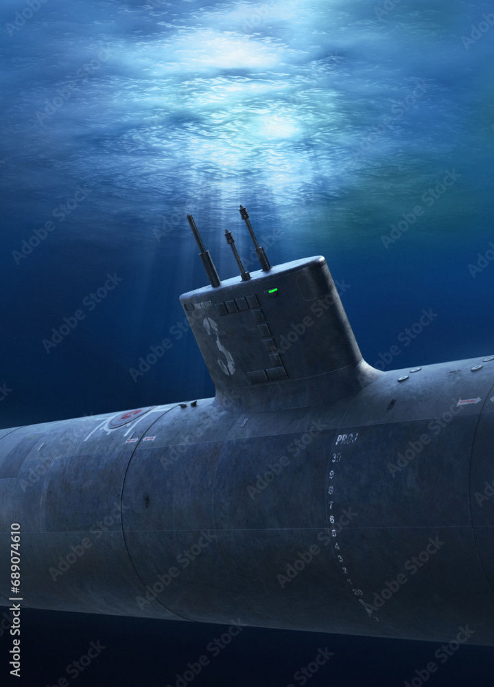 Submarine under water. Submarine under water.