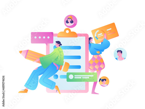 Business People Flat Vector Concept Operation Hand Drawn Illustration
