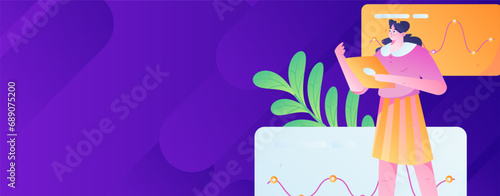 Business People Flat Vector Concept Operation Hand Drawn Illustration
