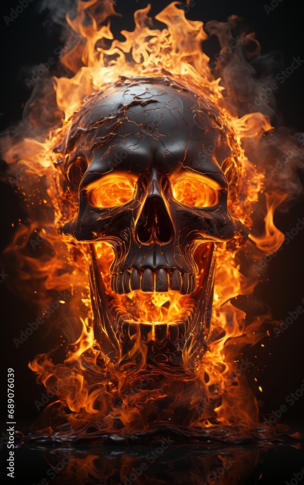 skull in the fire skull in the fire
