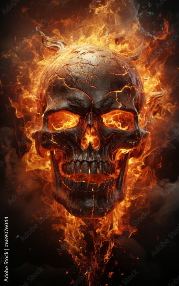 skull in the fire skull in the fire