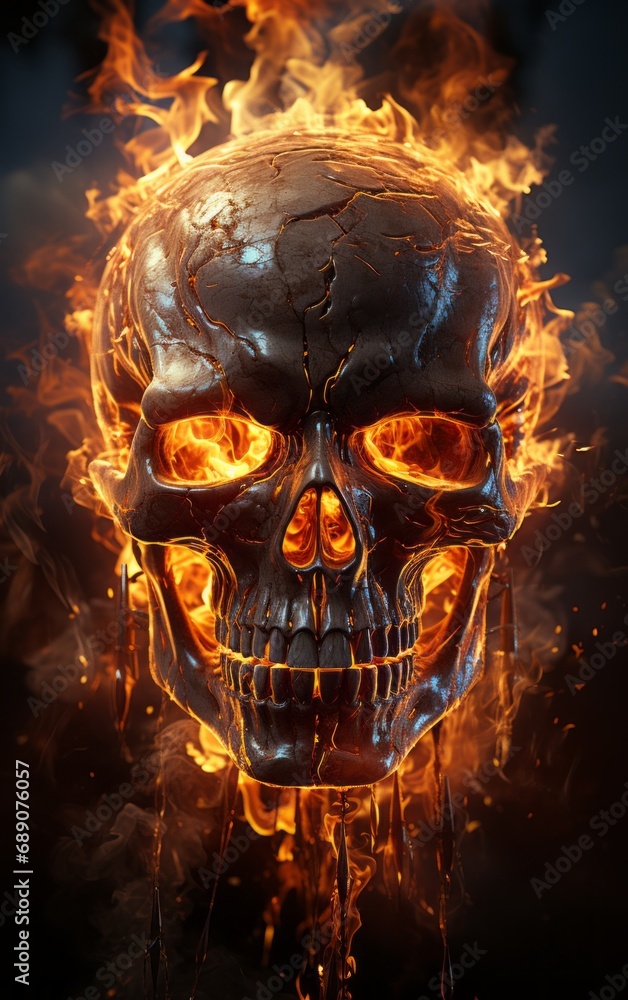 skull in the fire skull in the fire