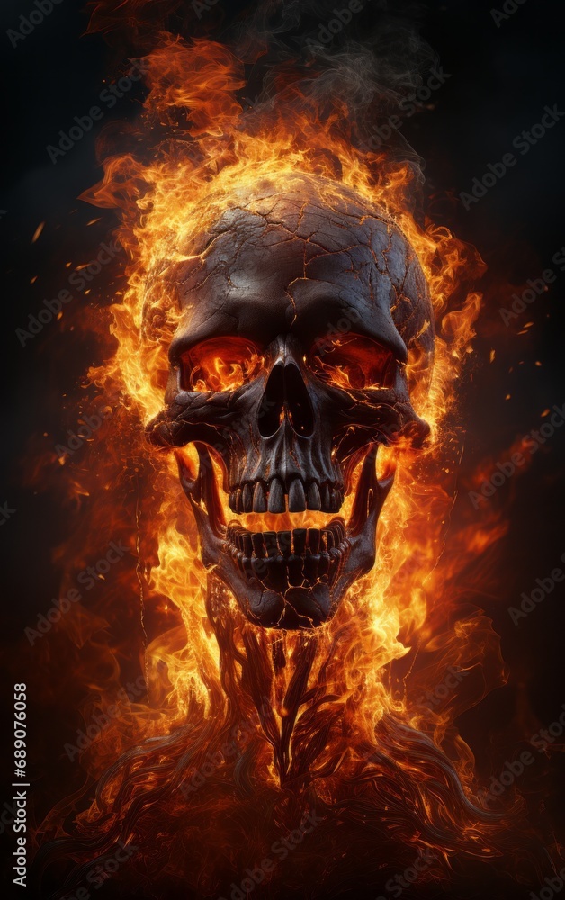 skull in the fire skull in the fire
