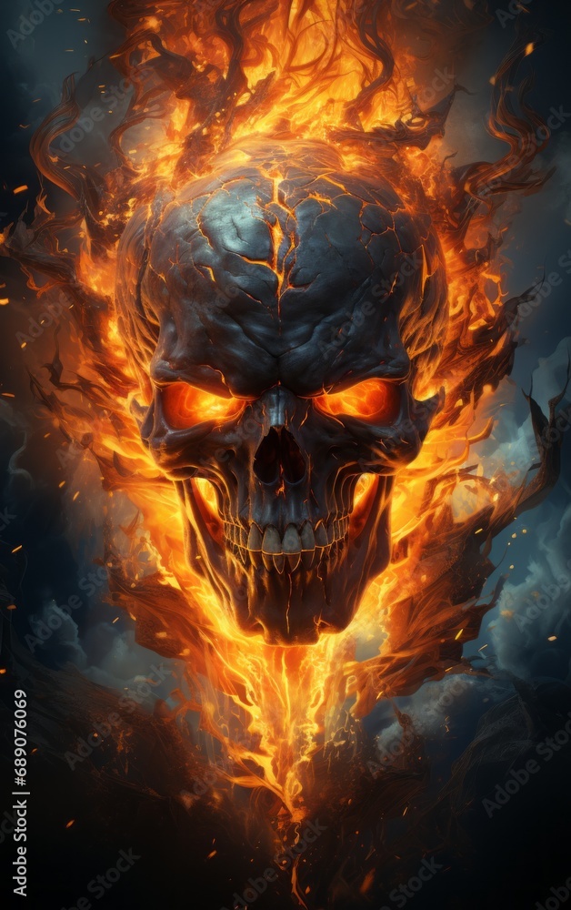 skull in the fire skull in the fire