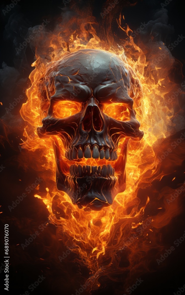 skull in the fire skull in the fire