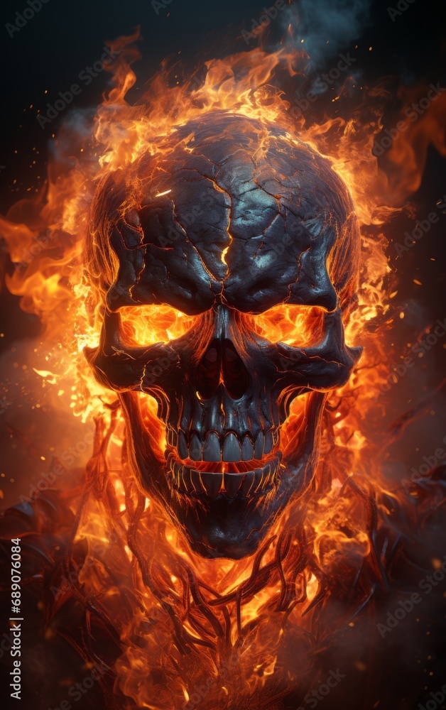 skull in the fire skull in the fire