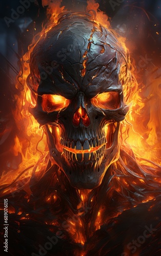 skull in the fire