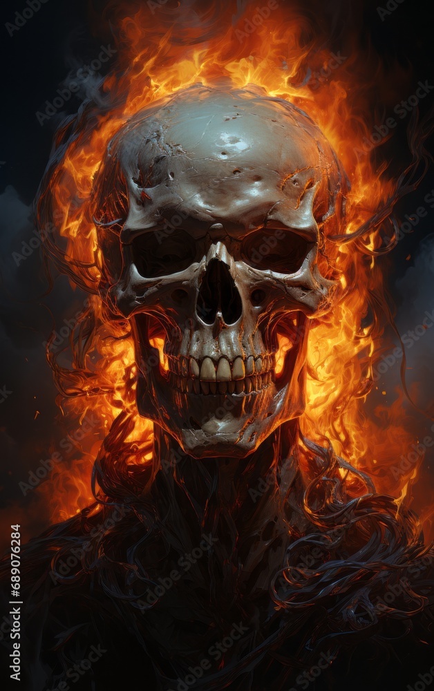 skull on fire skull on fire