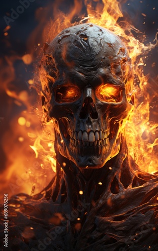 skull on fire © stasknop