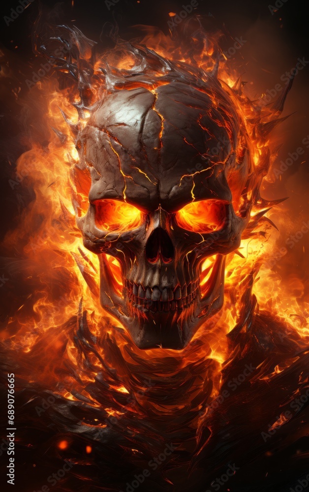 skull on fire skull on fire
