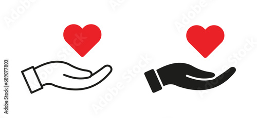 heart save donate hand charity vector illustration