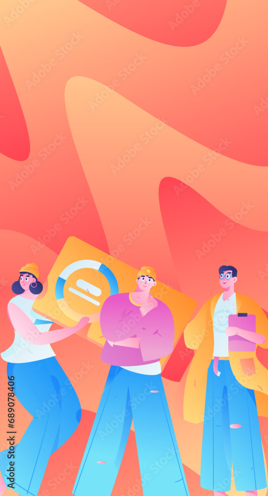 Business People Flat Vector Concept Operation Hand Drawn Illustration
