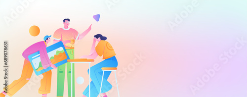 Business People Flat Vector Concept Operation Hand Drawn Illustration
