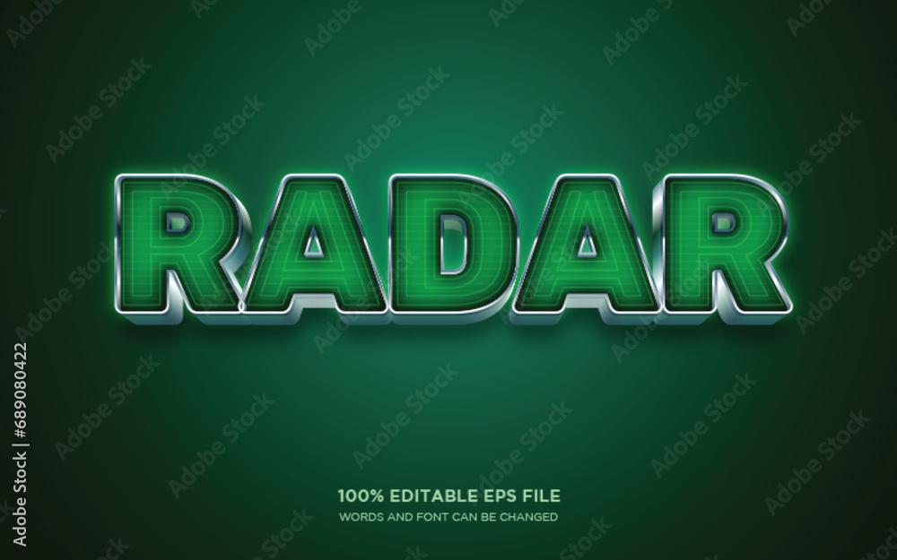 Radar 3d editable text style effect	
