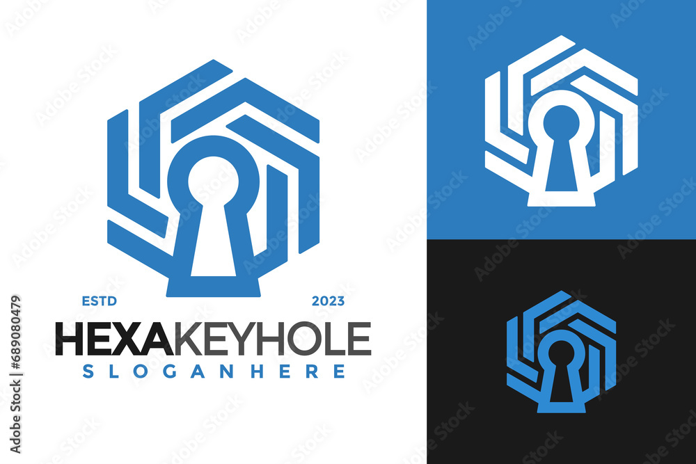 Hexagon Keyhole Logo design vector symbol icon illustration Hexagon Keyhole Logo design vector symbol icon illustration