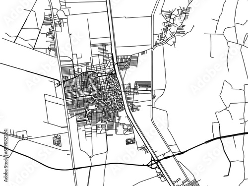 Vector road map of the city of Mallawi in Egypt with black roads on a white background. photo