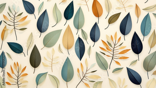 Stylized Leaf Pattern on Neutral Background