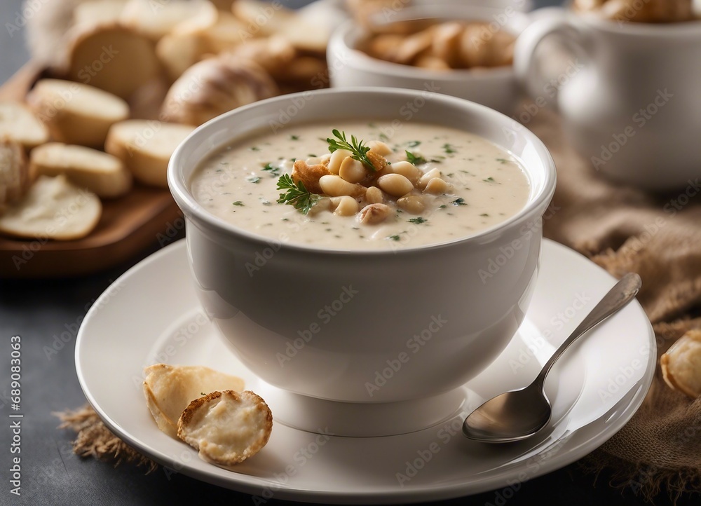 Clam Chowder soup at restaurant
Clam Chowder soup at restaurant