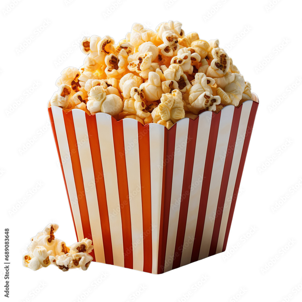 Popcorn in a bowl, popcorn bucket on a transparent background PNG Popcorn in a bowl, popcorn bucket on a transparent background PNG