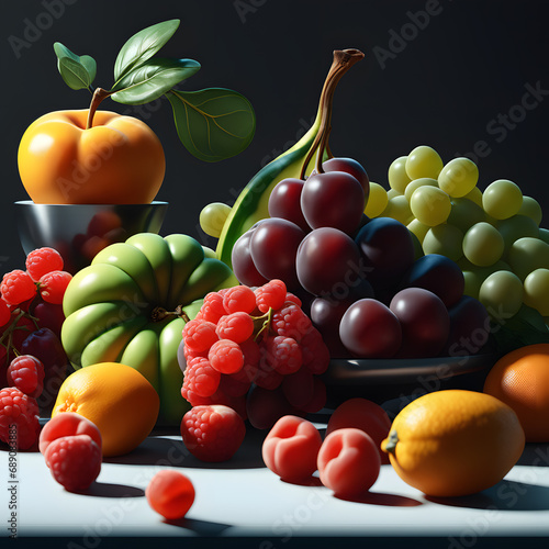 colored fruits  AI-generatet