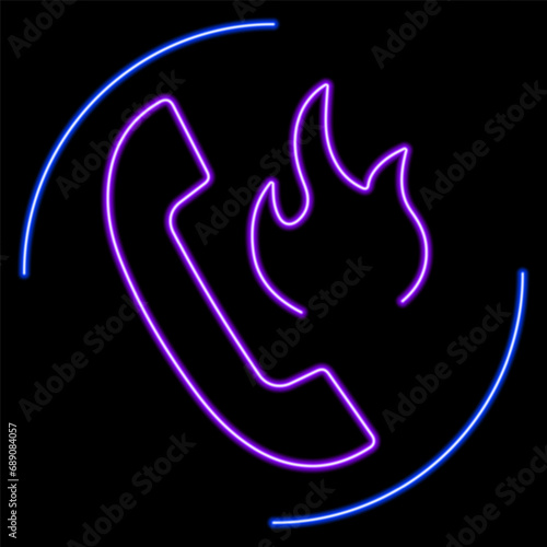 hotline neon sign, modern glowing banner design, colorful modern design trends on black background. Vector illustration.