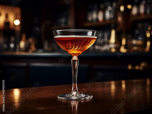 The elegance of a cocktail B52 in a glass. AI Generation.