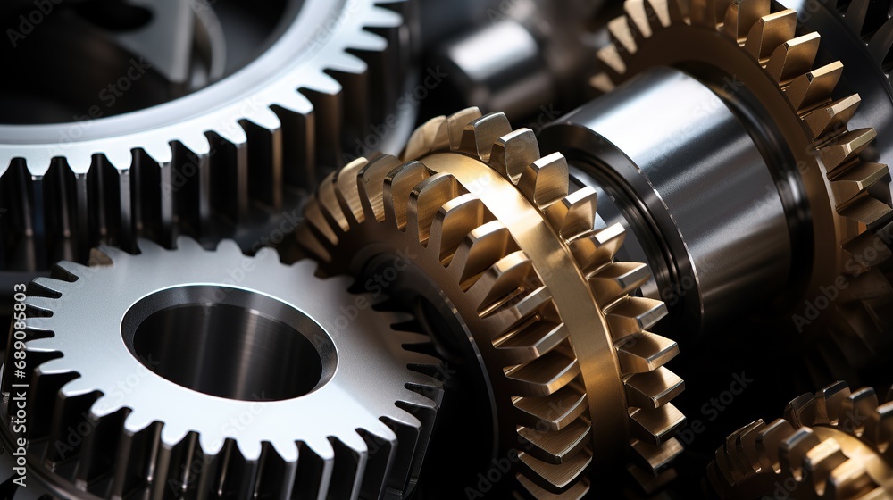 close up view of Metal gear in factory. Many different stainless steel gears on a gray background, close up view of Metal gear in factory. Many different stainless steel gears on a gray background,