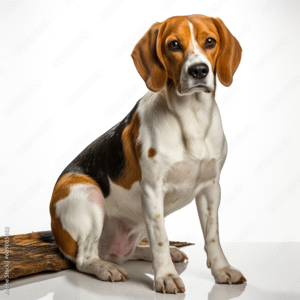 A Dog Sitting on a Wooden Log