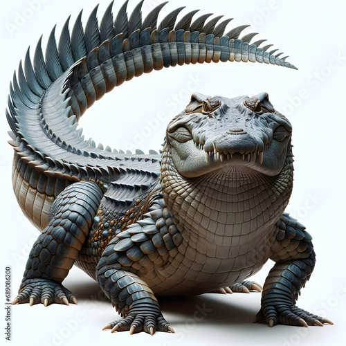 Cocodrilo: Majestuoso Aislada en Blanco, alligator pose majestuosa photo