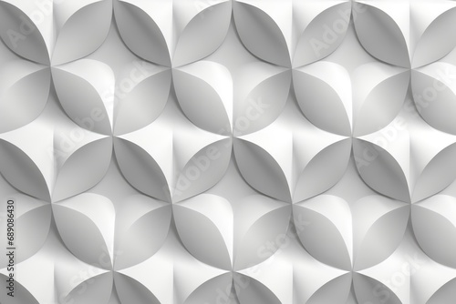 White geometric pattern stylized in the form of decorative convex modules, Generative AI