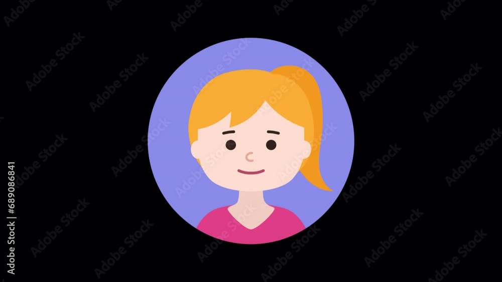 Set of motion icons, appearing five women. 4K transparent background with an alpha channel. Set of motion icons, appearing five women. 4K transparent background with an alpha channel.