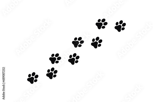 animal paw print vector illustration. Dog paw or cat paw seamless pattern, pet paws background. Ideal for for t-shirts, patterns, websites, showcases design, greeting cards