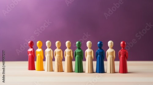 Wooden Toy Figures in a Group