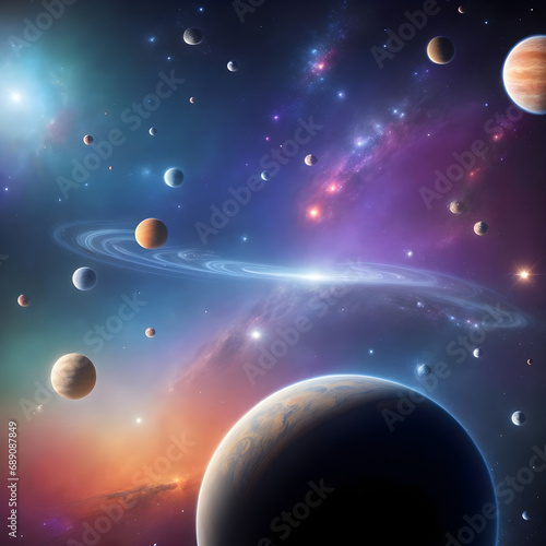 Space or planets universe cosmic abstract background. 
