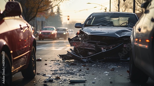 Car accident on the road