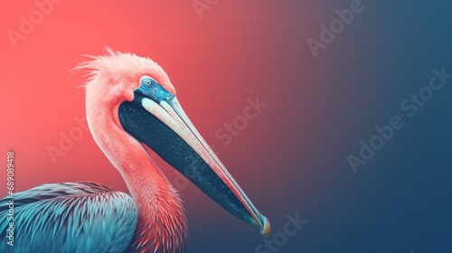 Close-Up of a Bird's Long Beak