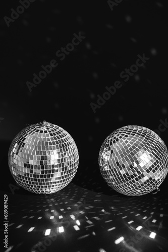 disco balls on a black background