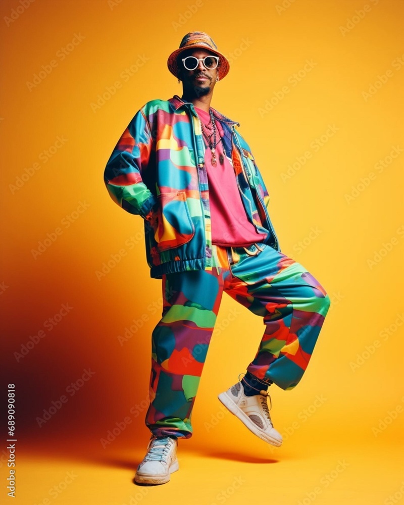 Vibrant hip hop man Vibrant hip hop man